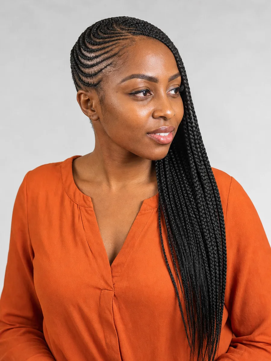 Side Swept Cornrows